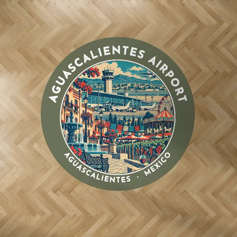 Aguascalientes International Airport (AGU) Carpets - Carpet Round - Badge - Green Army
