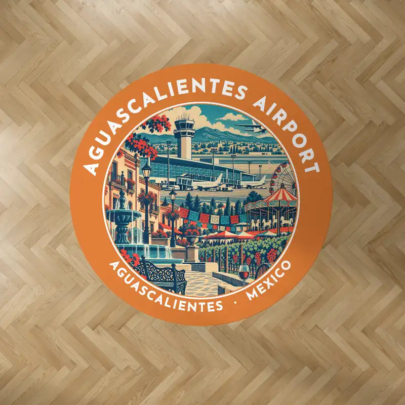 Aguascalientes International Airport (AGU) Carpets - Carpet Round - Badge - Orange V2