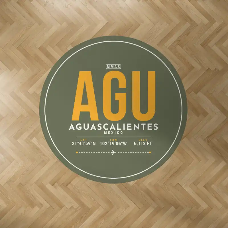 Aguascalientes International Airport (AGU) Carpets - Carpet Round - ID Tag - Green Army V2