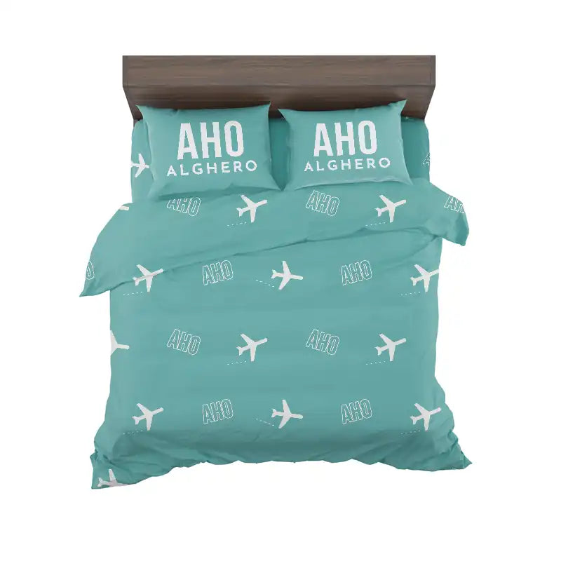 Alghero–Fertilia Airport (AHO) Bedding Sets & Blankets - Bedding Set - Pattern - Turquoise