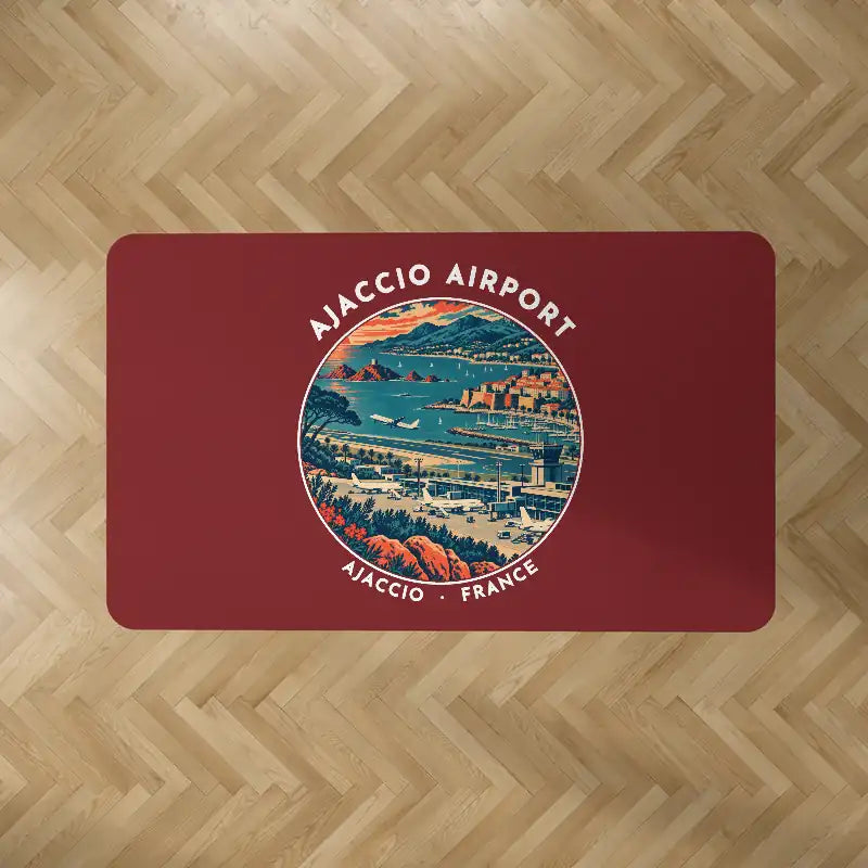 Ajaccio – Napoléon Bonaparte Airport (AJA) Carpets - Carpet Rectangle - Badge - Dark Red V2