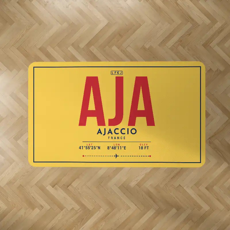 Ajaccio – Napoléon Bonaparte Airport (AJA) Carpets - Carpet Rectangle - ID Tag - Yellow V2