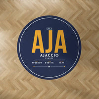 Thumbnail for Ajaccio – Napoléon Bonaparte Airport (AJA) Carpets - Carpet Round - ID Tag - Dark Blue V2