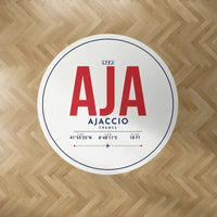 Thumbnail for Ajaccio – Napoléon Bonaparte Airport (AJA) Carpets - Carpet Round - ID Tag - White V2