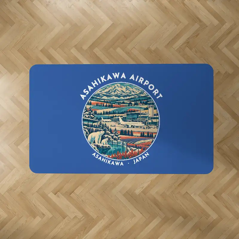 Asahikawa Airport (AKJ) Carpets - Carpet Rectangle - Badge - Blue V2