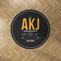 Thumbnail for Asahikawa Airport (AKJ) Carpets - Carpet Round - ID Tag + Name - Black V2