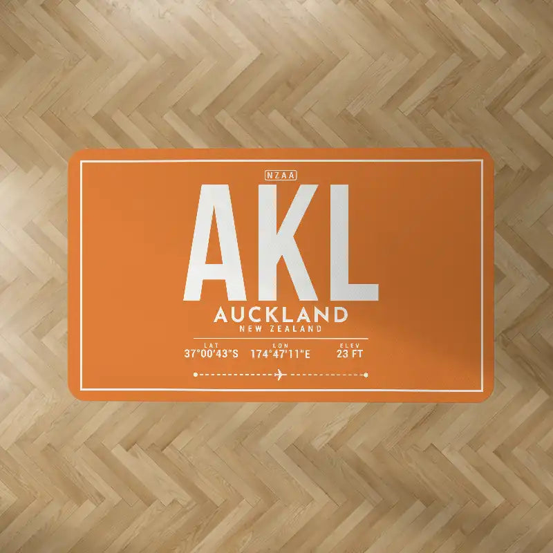 Auckland Airport (AKL) Carpets - Carpet Rectangle - ID Tag - Orange V2