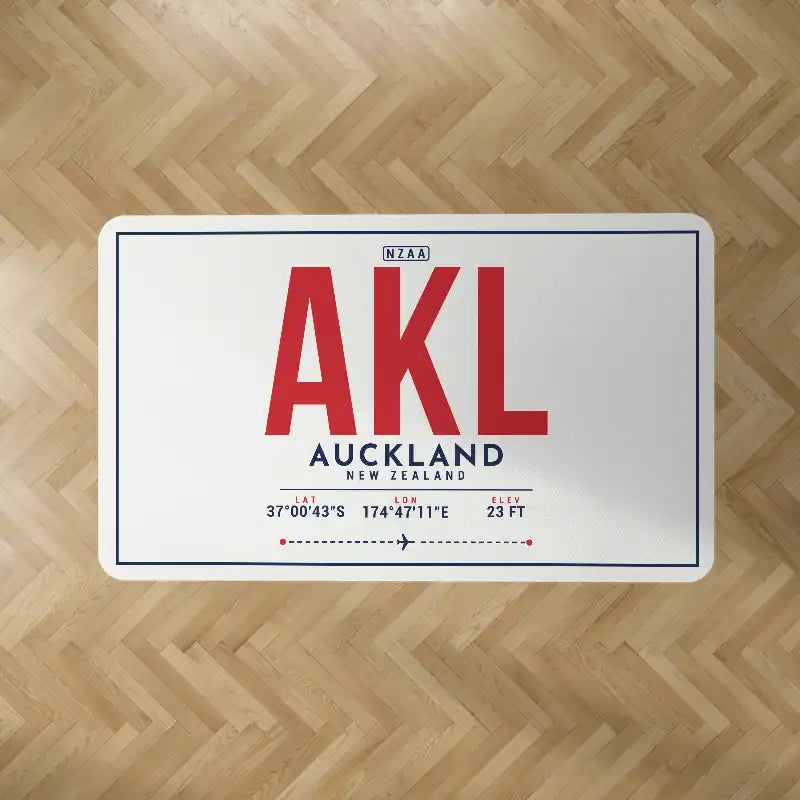 Auckland Airport (AKL) Carpets - Carpet Rectangle - ID Tag - White V2