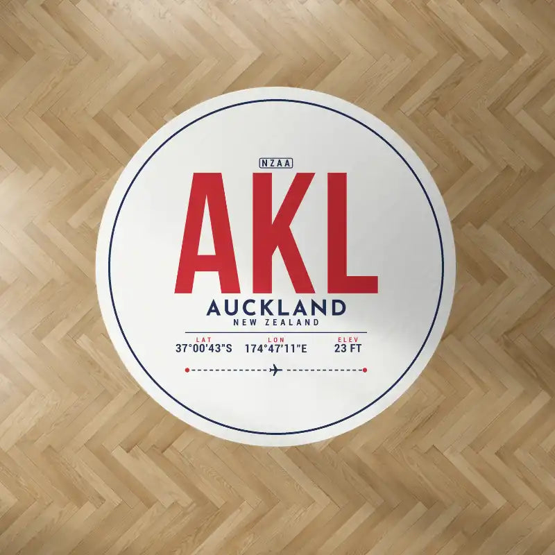 Auckland Airport (AKL) Carpets - Carpet Round - ID Tag - White V2