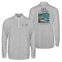 Thumbnail for Auckland Airport (AKL) Premium Polo T-Shirts - Poster - Long Sleeve - Gray