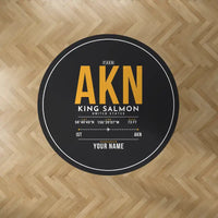 Thumbnail for King Salmon Airport (AKN) Carpets - Carpet Round - ID Tag + Name - Black V2