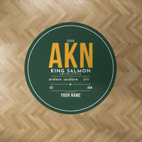 Thumbnail for King Salmon Airport (AKN) Carpets - Carpet Round - ID Tag + Name - Dark Green V2