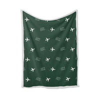 Thumbnail for Aktobe Airport (AKX) Bedding Sets & Blankets - Blanket - Pattern - Dark Green