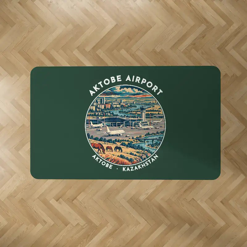 Aktobe Airport (AKX) Carpets - Carpet Rectangle - Badge - Dark Green V2