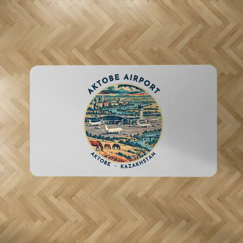 Aktobe Airport (AKX) Carpets - Carpet Rectangle - Badge - Light Gray V2