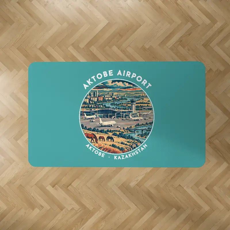 Aktobe Airport (AKX) Carpets - Carpet Rectangle - Badge - Turquoise V2