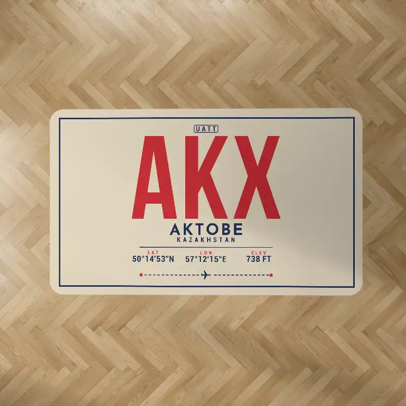 Aktobe Airport (AKX) Carpets - Carpet Rectangle - ID Tag - Beige V2