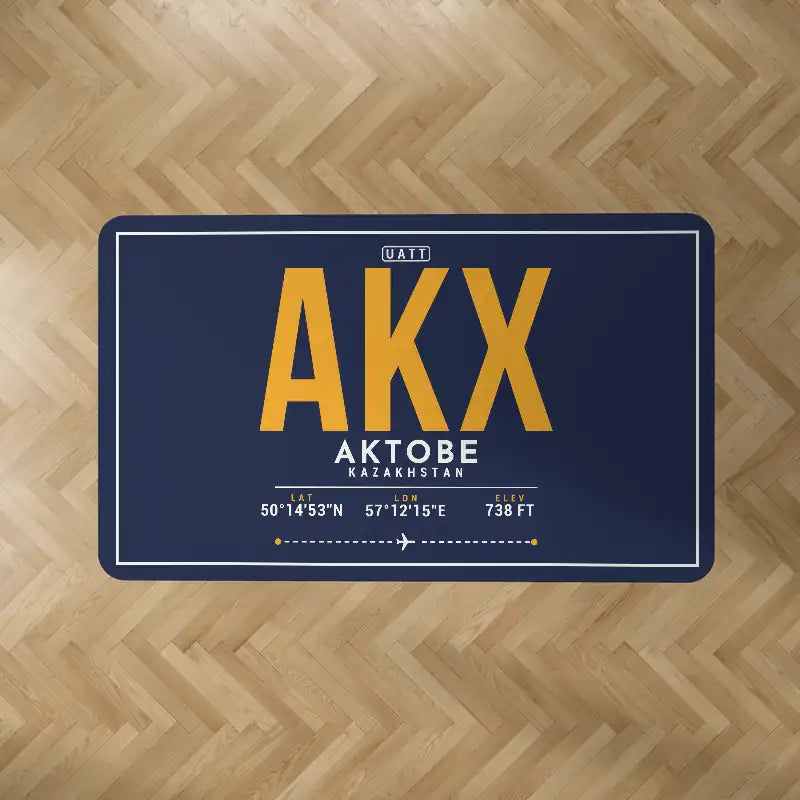 Aktobe Airport (AKX) Carpets - Carpet Rectangle - ID Tag - Dark Blue V2