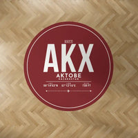 Thumbnail for Aktobe Airport (AKX) Carpets - Carpet Round - ID Tag - Dark Red V2
