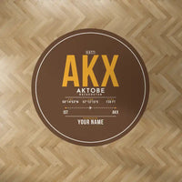 Thumbnail for Aktobe Airport (AKX) Carpets - Carpet Round - ID Tag + Name - Brown V2