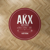Thumbnail for Aktobe Airport (AKX) Carpets - Carpet Round - ID Tag + Name - Dark Red V2