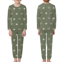 Thumbnail for Aktobe Airport (AKX) Pajamas - Children Pajamas - Green Army
