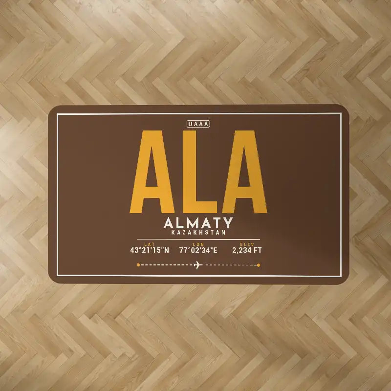 Almaty International Airport (ALA) Carpets - Carpet Rectangle - ID Tag - Brown V2