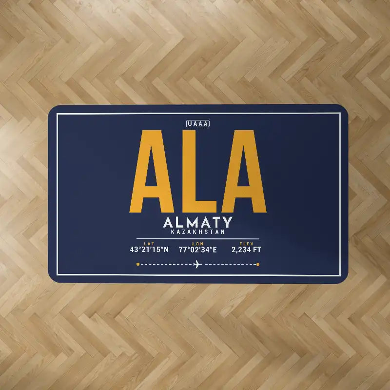 Almaty International Airport (ALA) Carpets - Carpet Rectangle - ID Tag - Dark Blue V2