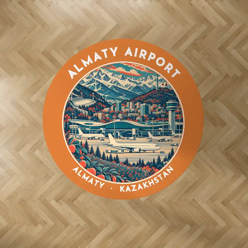 Almaty International Airport (ALA) Carpets - Carpet Round - Badge - Orange V2