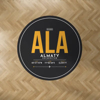 Thumbnail for Almaty International Airport (ALA) Carpets - Carpet Round - ID Tag - Black V2