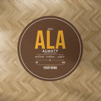 Thumbnail for Almaty International Airport (ALA) Carpets - Carpet Round - ID Tag + Name - Brown V2