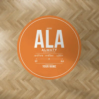 Thumbnail for Almaty International Airport (ALA) Carpets - Carpet Round - ID Tag + Name - Orange V2