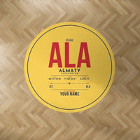 Thumbnail for Almaty International Airport (ALA) Carpets - Carpet Round - ID Tag + Name - Yellow V2