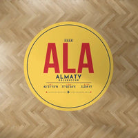 Thumbnail for Almaty International Airport (ALA) Carpets - Carpet Round - ID Tag - Yellow V2