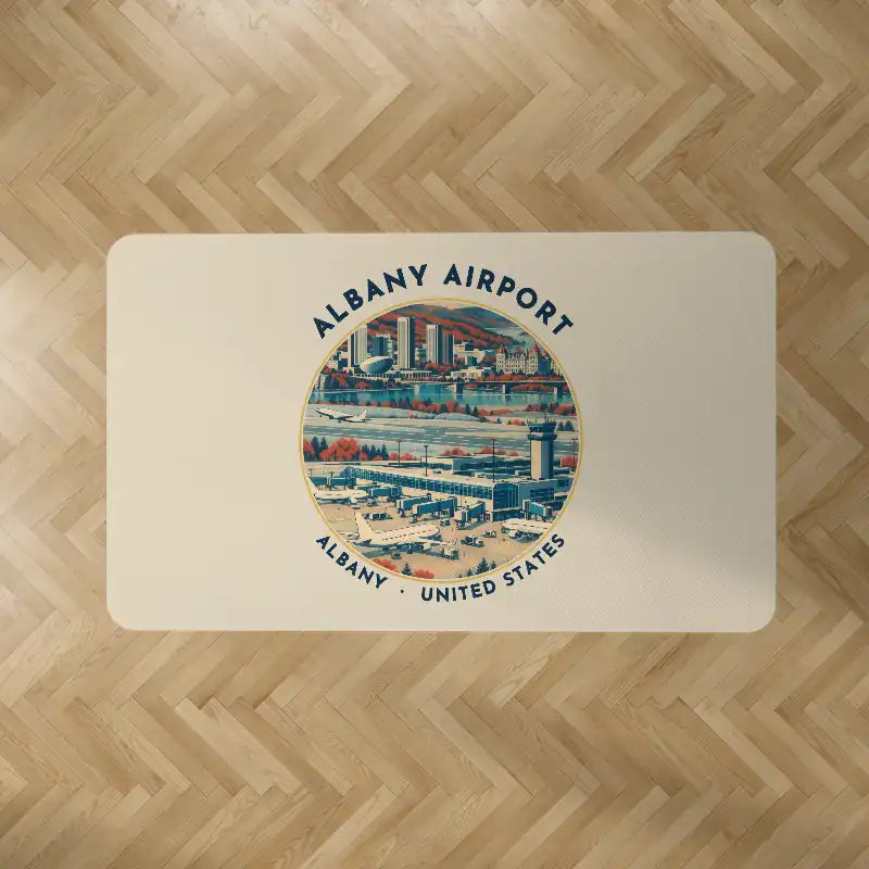 Albany International Airport (ALB) Carpets - Carpet Rectangle - Badge - Beige V2