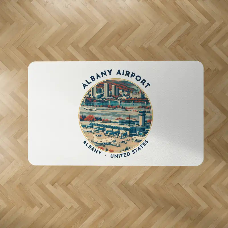 Albany International Airport (ALB) Carpets - Carpet Rectangle - Badge - White V2