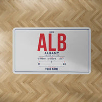 Thumbnail for Albany International Airport (ALB) Carpets - Carpet Rectangle - ID Tag + Name - Light Gray V2