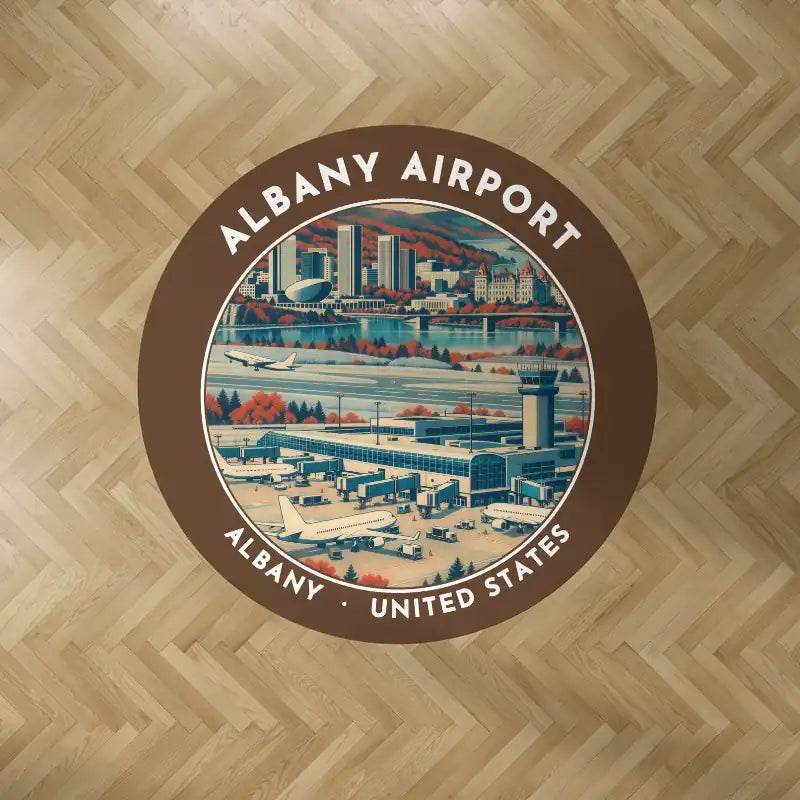 Albany International Airport (ALB) Carpets - Carpet Round - Badge - Brown V2