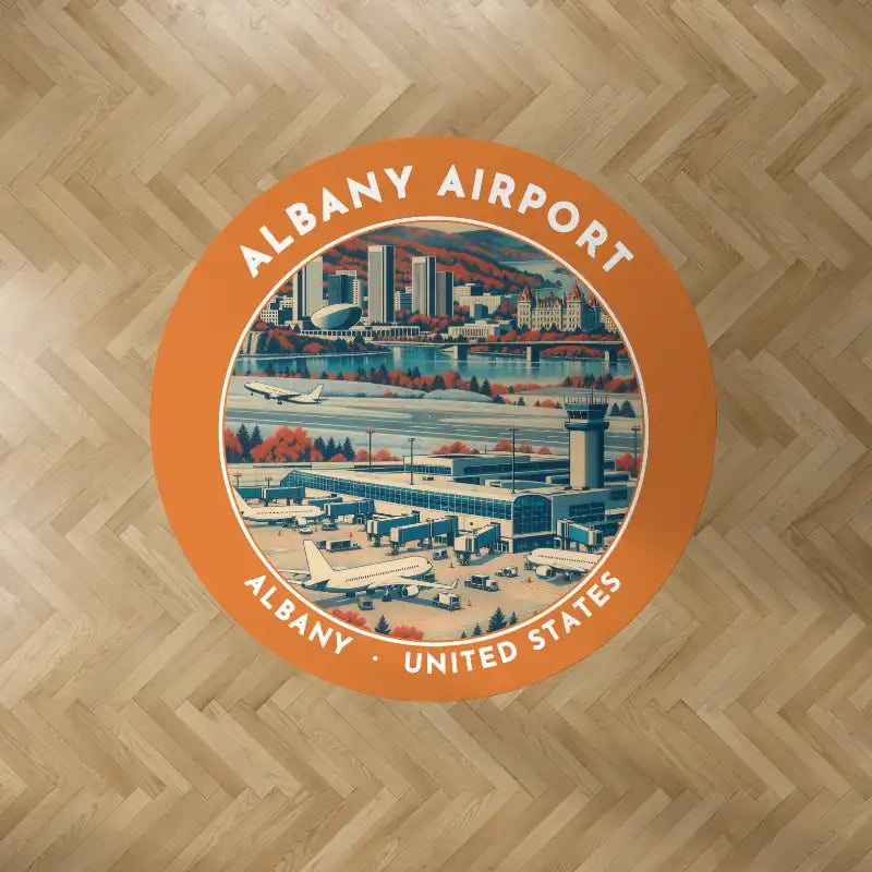 Albany International Airport (ALB) Carpets - Carpet Round - Badge - Orange V2