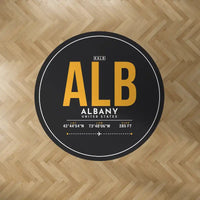 Thumbnail for Albany International Airport (ALB) Carpets - Carpet Round - ID Tag - Black V2