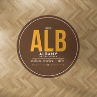 Thumbnail for Albany International Airport (ALB) Carpets - Carpet Round - ID Tag - Brown V2