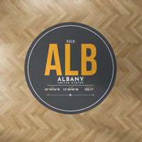 Thumbnail for Albany International Airport (ALB) Carpets - Carpet Round - ID Tag - Dark Gray V2