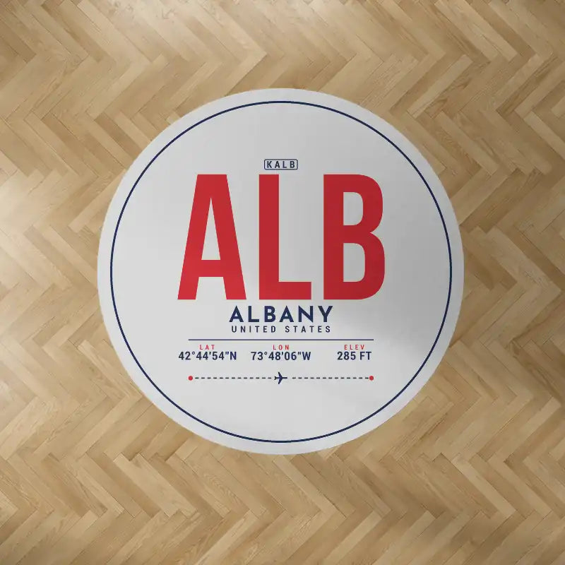 Albany International Airport (ALB) Carpets - Carpet Round - ID Tag - Light Gray V2