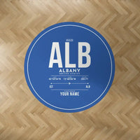 Thumbnail for Albany International Airport (ALB) Carpets - Carpet Round - ID Tag + Name - Blue V2