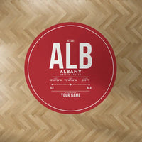 Thumbnail for Albany International Airport (ALB) Carpets - Carpet Round - ID Tag + Name - Red V2