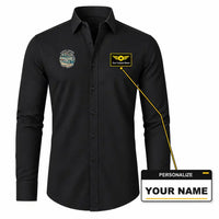 Thumbnail for Albany International Airport (ALB) Shirts - Long Sleeve Shirt - Badge - Black + NAME
