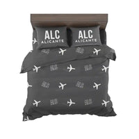 Thumbnail for Alicante-Elche Miguel Hernandez Airport (ALC) Bedding Sets & Blankets - Bedding Set - Pattern - Black