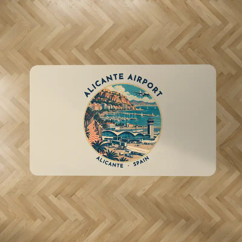 Alicante-Elche Miguel Hernandez Airport (ALC) Carpets - Carpet Rectangle - Badge - Beige V2