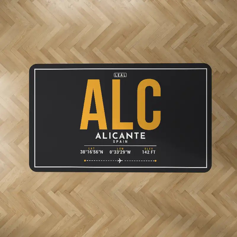 Alicante-Elche Miguel Hernandez Airport (ALC) Carpets - Carpet Rectangle - ID Tag - Black V2
