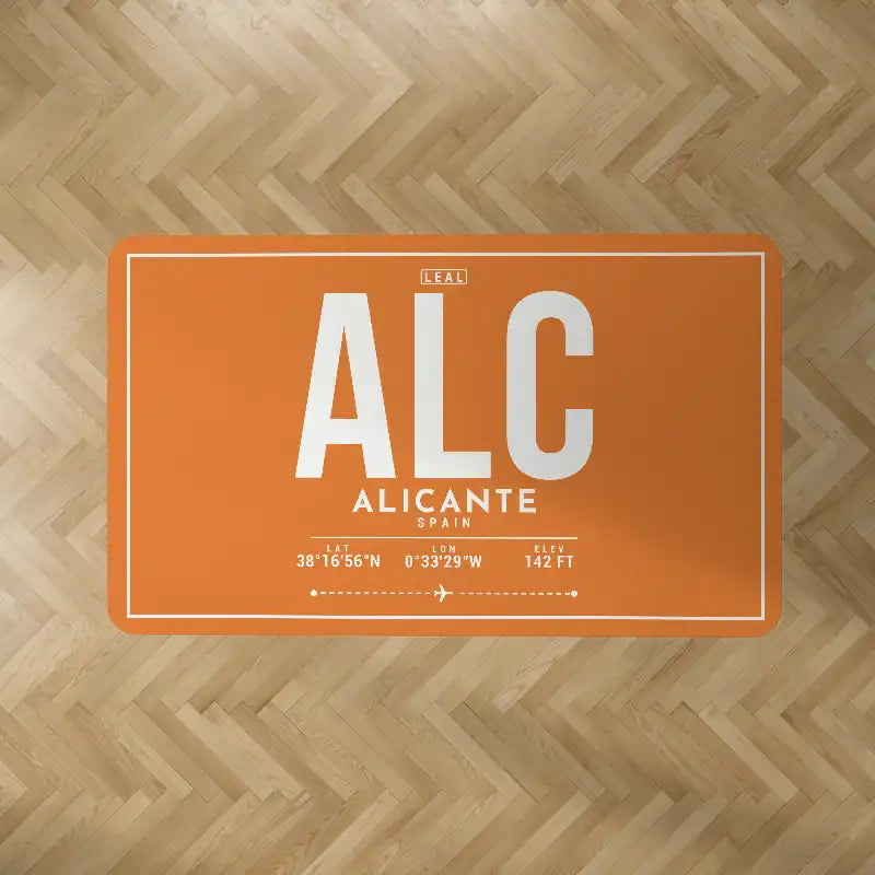 Alicante-Elche Miguel Hernandez Airport (ALC) Carpets - Carpet Rectangle - ID Tag - Orange V2